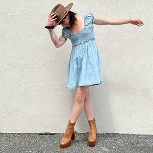 Free People denim baby doll dress. Size XS.